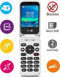 Doro 6821 4G Flip-mobil för Seniorer med Talknappar