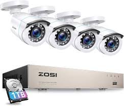 ZOSI 8CH 1080P H.265+ DVR Övervakningssystem med 4 Utomhuskameror