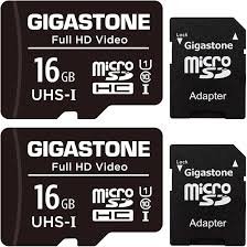 Gigastone 16 GB Micro SD-kort 2-pack med adaptrar och fodral